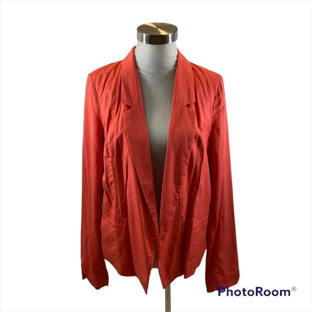 Frenchi Brand Salmon Colored Split collar Blazer Size Large Fully Lined